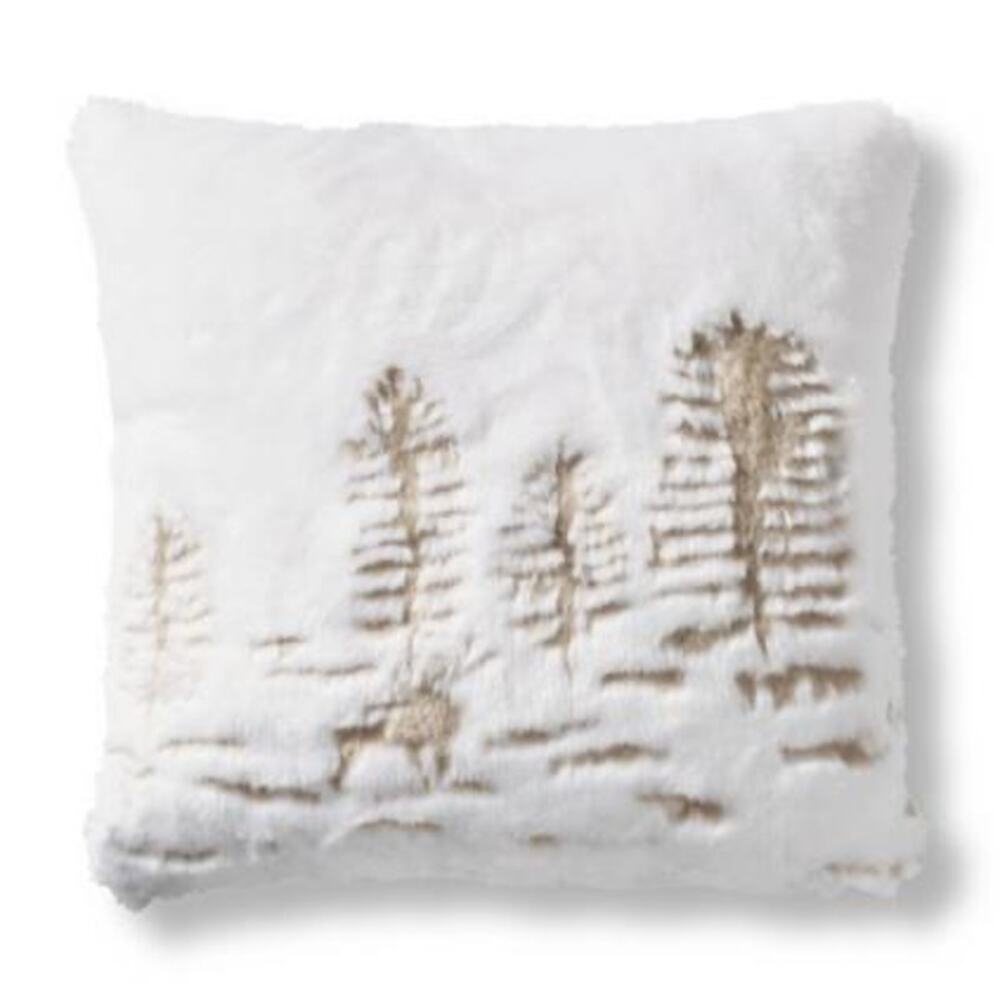 Aviva Stanoff Cozy Lux Winter Deer and Woods 20x20 Pillow. NWOT